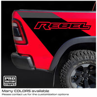 Dodge RAM 1500 2019-2024 Rebel Rear Quarter Side Bed Decals