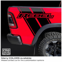 Dodge RAM 1500 2019-2024 Rebel Rear Quarter Side Bed Decals