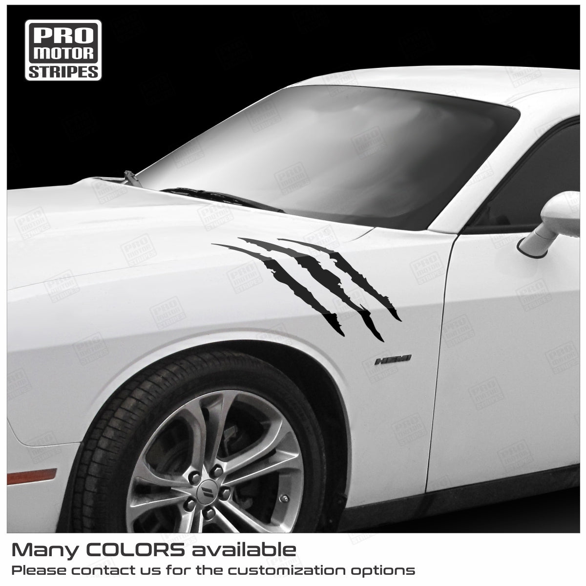 Dodge Challenger 2008-2023 Fender Claw Marks Rips Stripes Decals ...