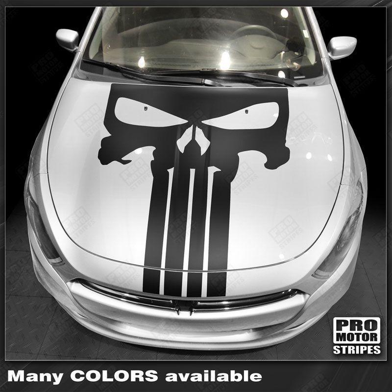 Dodge Dart 2013-2018 Punisher Style Skull Hood Stripes